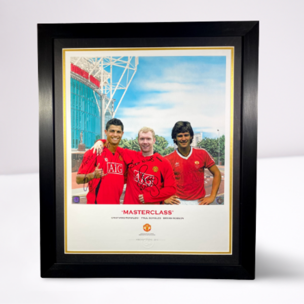 Masterclass' Print Signed by Ronaldo, Robson & Scholes