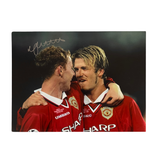 Nicky Butt 1999 UCL Final Signed Photo (with Beckham) (L)