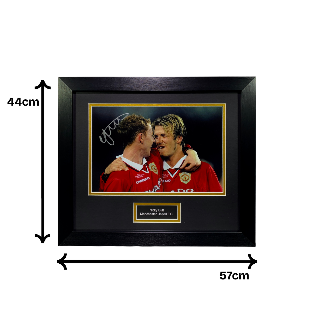 Nicky Butt 1999 UCL Final Signed Photo (with Beckham) (L)