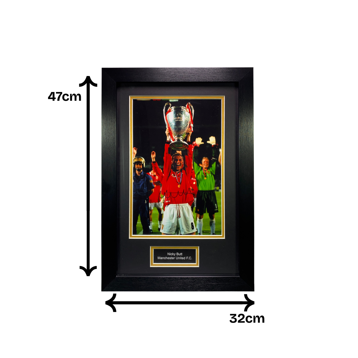 Nicky Butt Signed 1999 UCL Final Trophy Photo (M)
