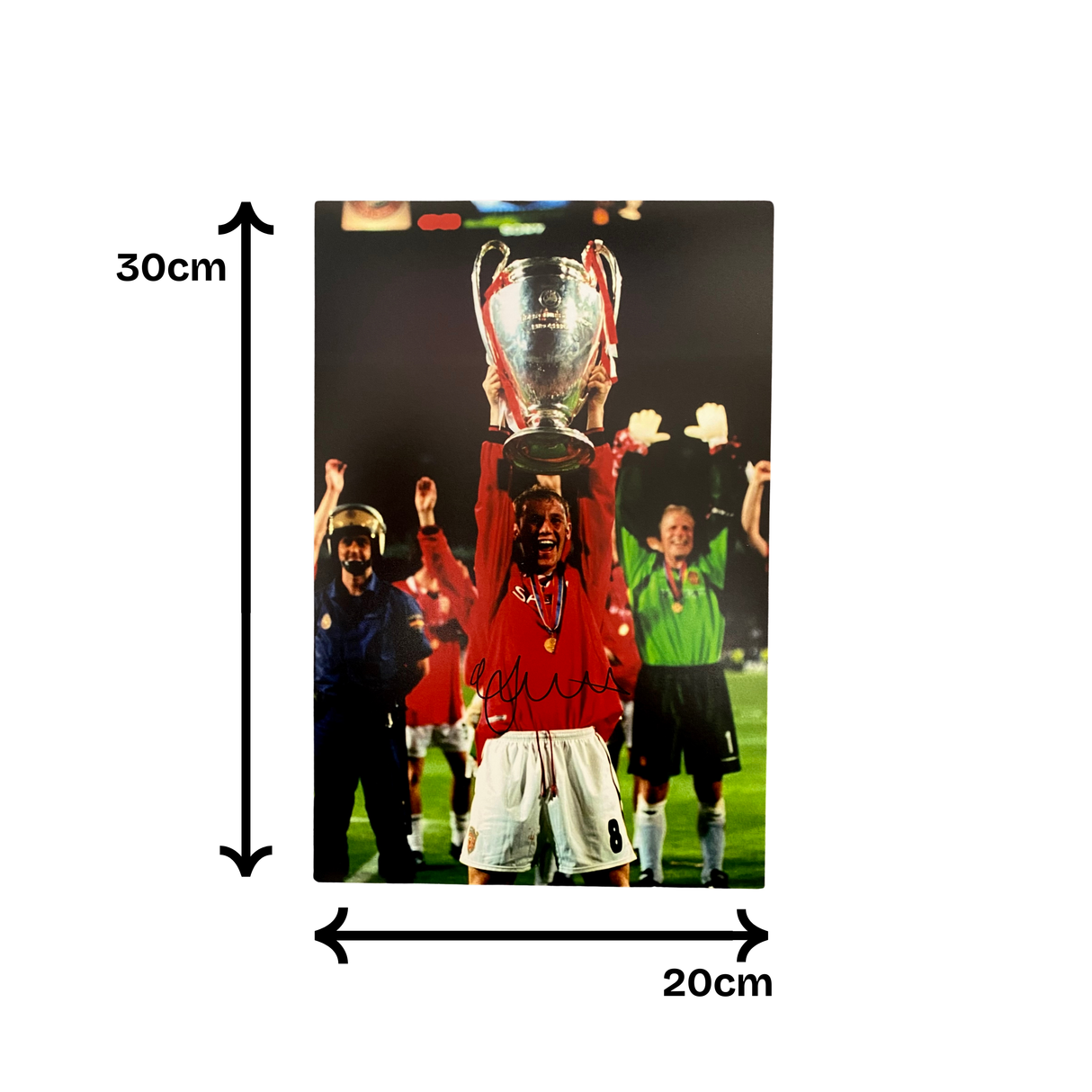 Nicky Butt Signed 1999 UCL Final Trophy Photo (M)