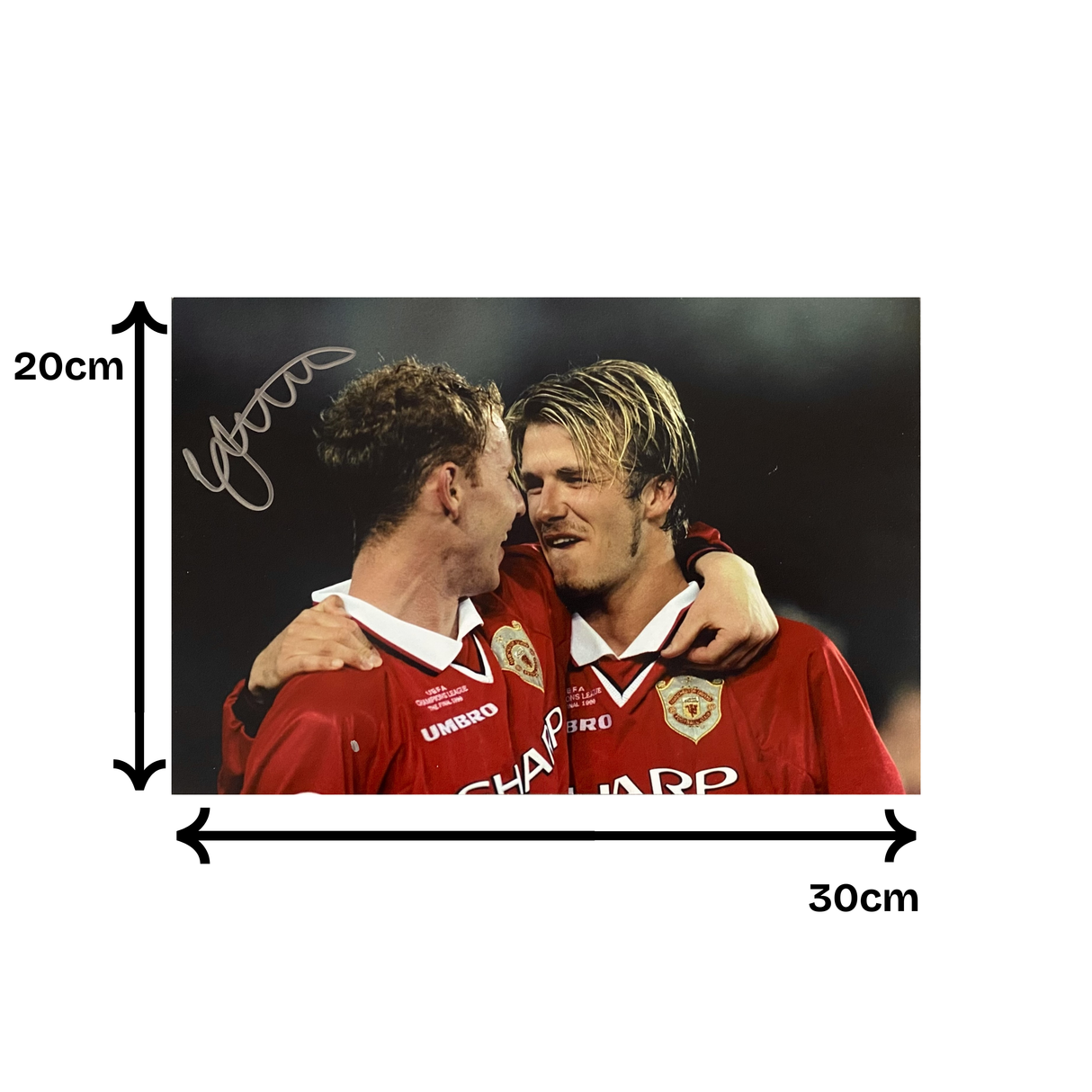 Nicky Butt Signed Print 1999 UCL Final (With Beckham) (M)