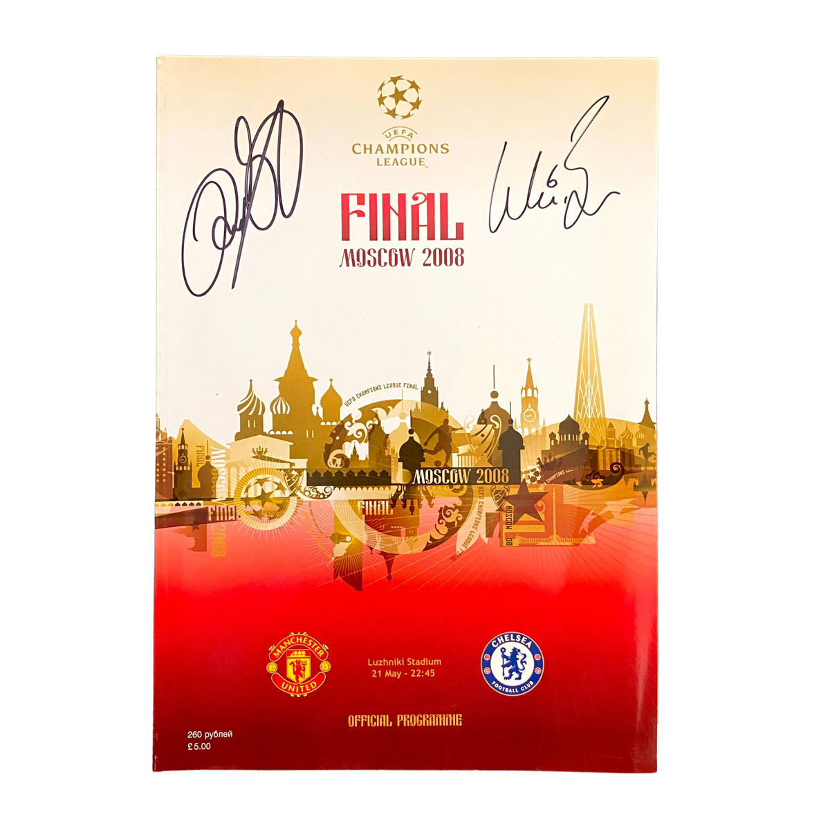 Ryan Giggs & Wes Brown Signed Official Matchday Programme 2008 UCL Final (M)