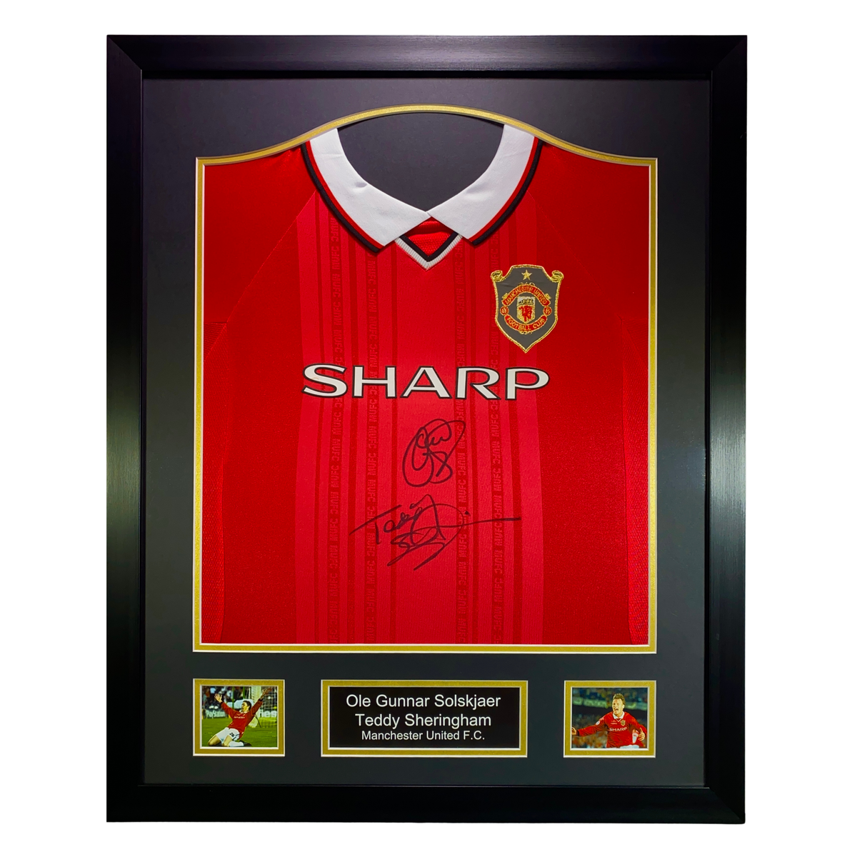Ole Gunnar Solskjaer & Teddy Sheringham Signed Manchester United 1999 UEFA Champions League Shirt