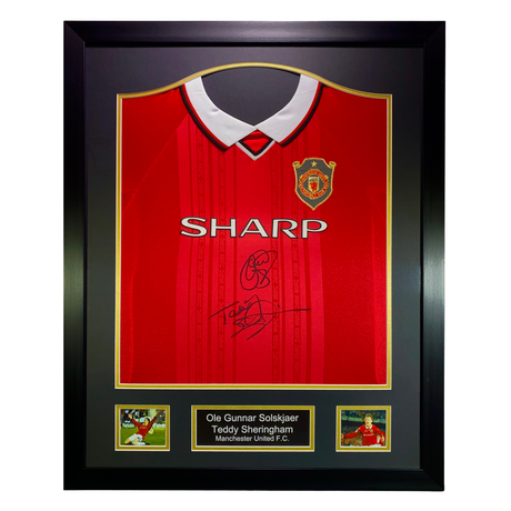 Ole Gunnar Solskjaer & Teddy Sheringham Signed 1999 Champions League Final Shirt