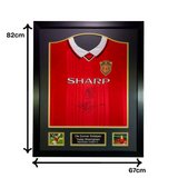 Ole Gunnar Solskjaer & Teddy Sheringham Signed Manchester United 1999 UEFA Champions League Shirt