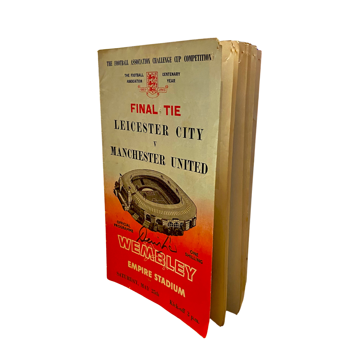 Original 1963 FA Cup Final Programme Signed by Denis Law (S)