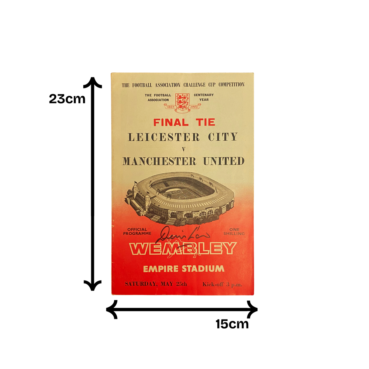Original 1963 FA Cup Final Programme Signed by Denis Law (S)