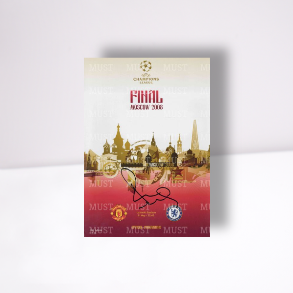 Official Matchday Programme 2008 UCL Final (Moscow) hand signed by Paul Scholes