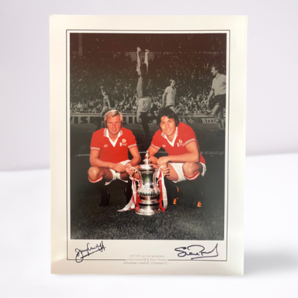 Stuart Pearson & Jimmy Greenhoff 1977 FA Cup Final Signed Print