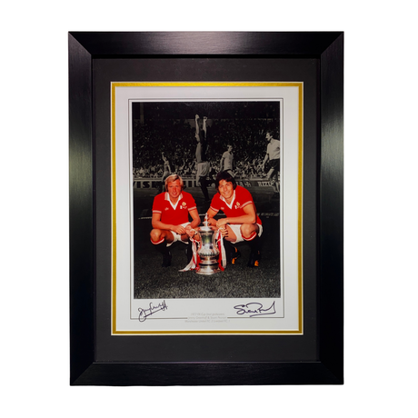 Stuart Pearson & Jimmy Greenhoff 1977 FA Cup Final Signed Print (L)