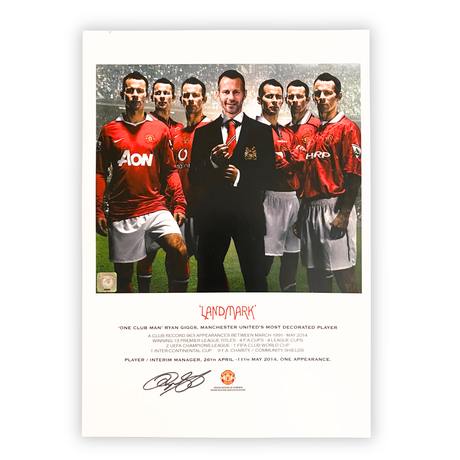 Ryan Giggs Signed "Landmark" Framed Print (Frame M)