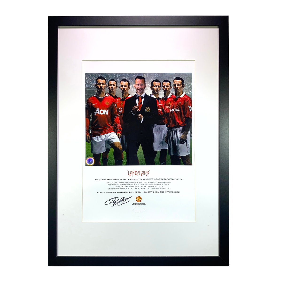 Ryan Giggs Signed "Landmark" Framed Print (Frame M)