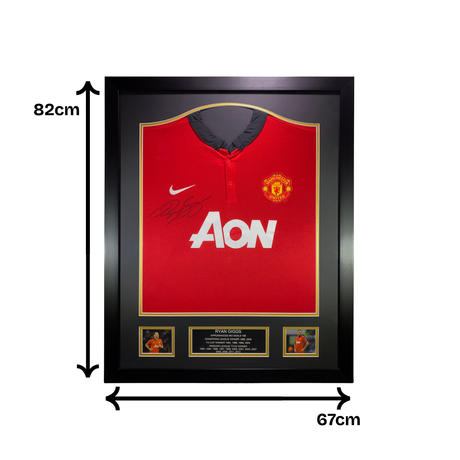 Ryan Giggs Signed Manchester United 2013-2014 AON Framed Home Shirt