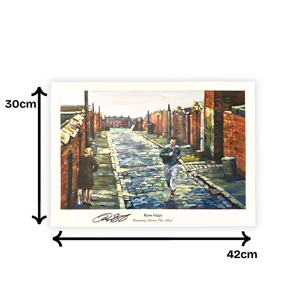 Ryan Giggs Signed "Running Down The Alley" Artwork Print