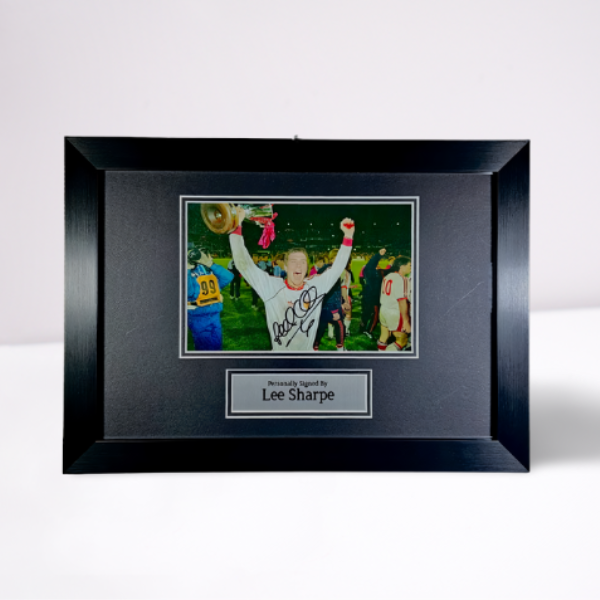 Lee Sharpe 1991 Cup Winners' Cup Final Framed Signed Photo Print
