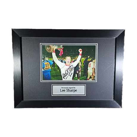 Lee Sharpe 1991 Cup Winners' Cup Final Framed Signed Photo Print