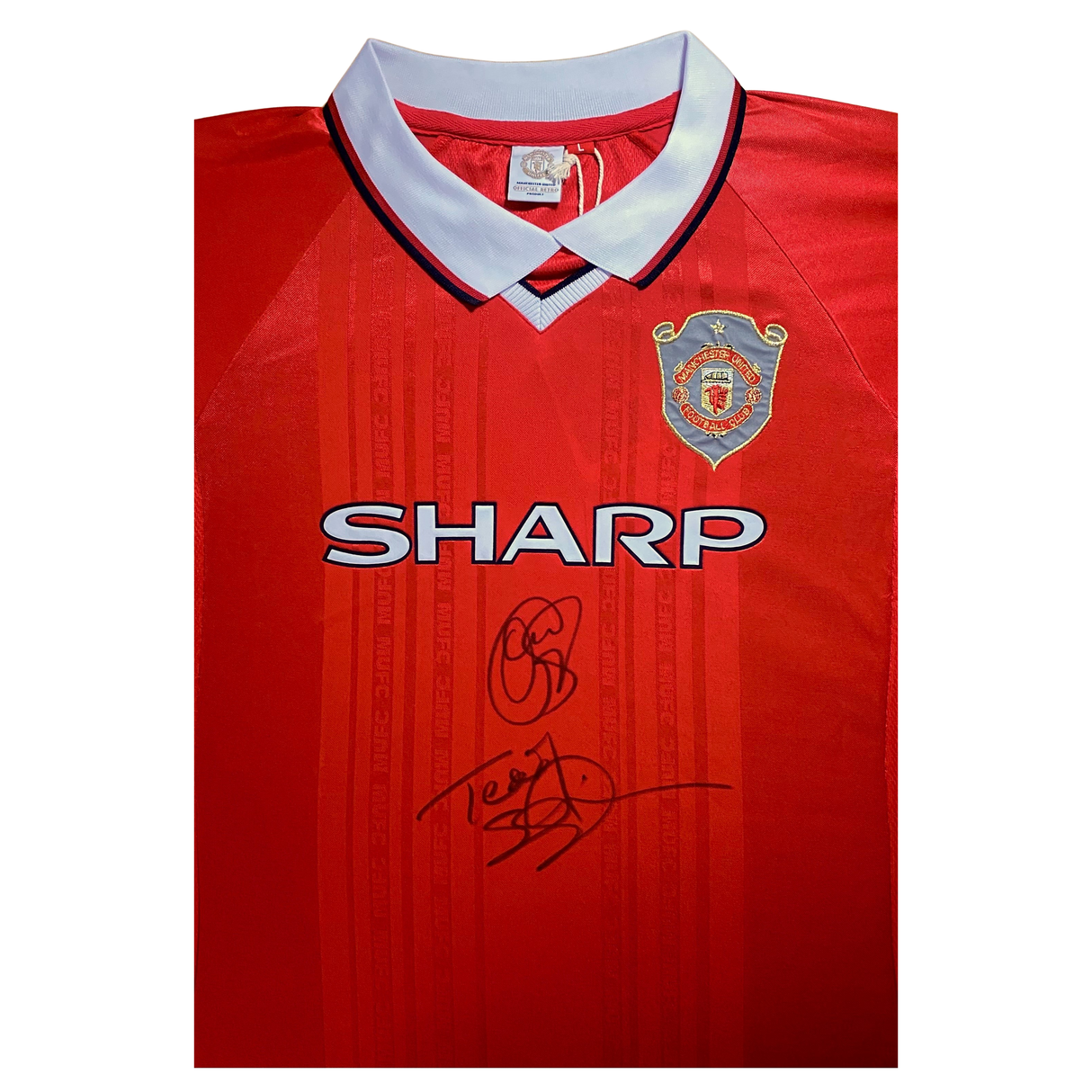 1999 Champions League Final Shirt Signed by Teddy Sheringham & Ole Solskjaer