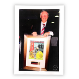Sir Alex Ferguson with "Milestone" Artwork Photo Print