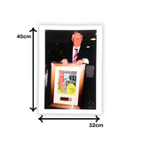 Sir Alex Ferguson with "Milestone" Artwork Photo Print