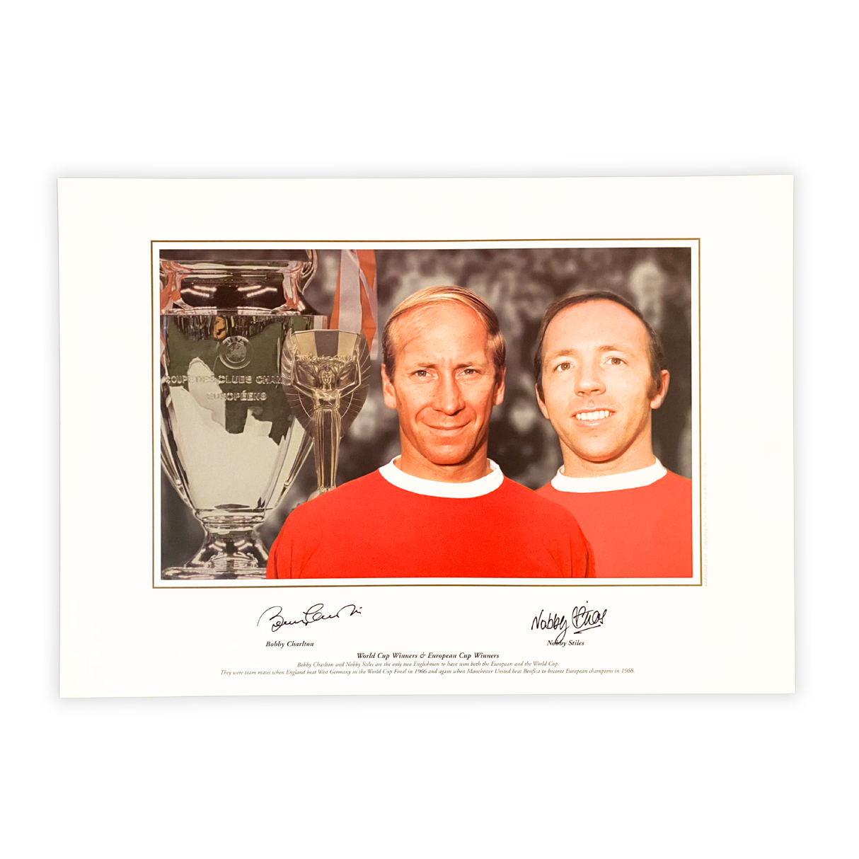 Sir Bobby Charlton & Nobby Stiles Signed Framed Photo - United Legends (Frame M)