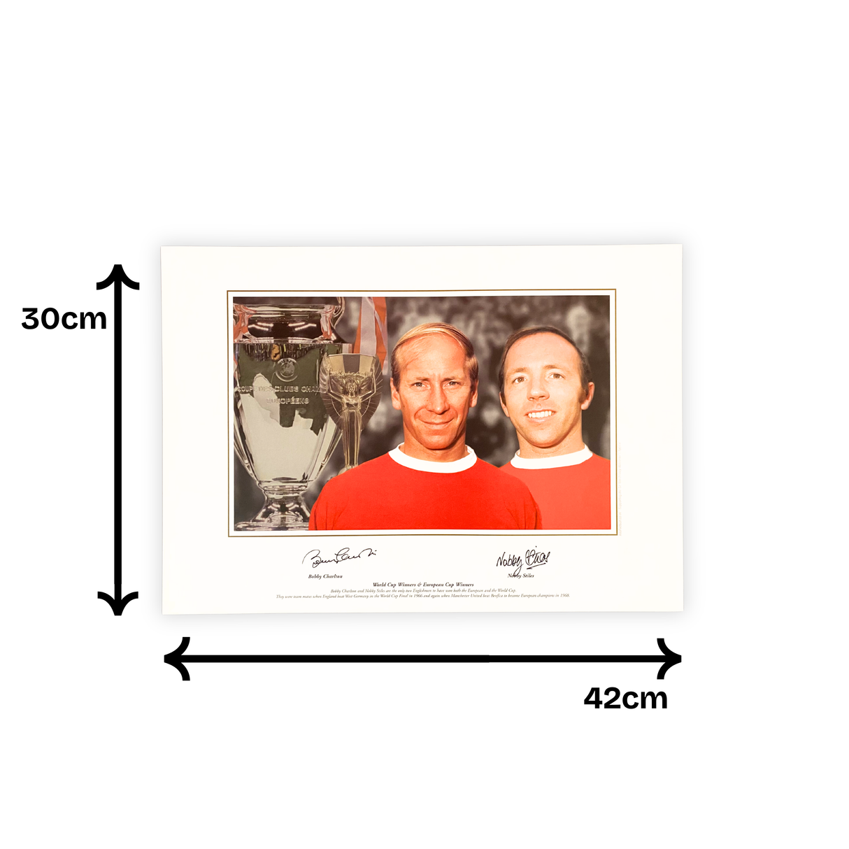 Sir Bobby Charlton & Nobby Stiles Signed Framed Photo - United Legends (Frame M)