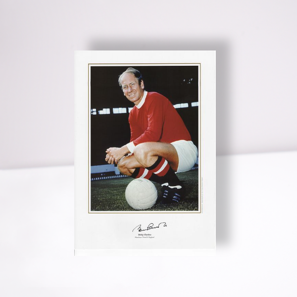 Sir Bobby Charlton Signed Framed Photo - Manchester United Legend - Portrait