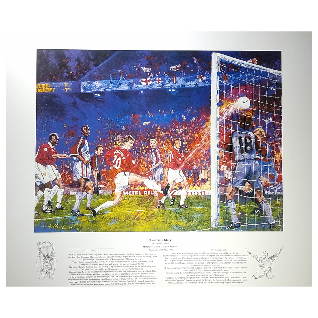 Ole Gunnar Solskjaer 1999 "Last Gasp Glory" Artwork Print (XL)