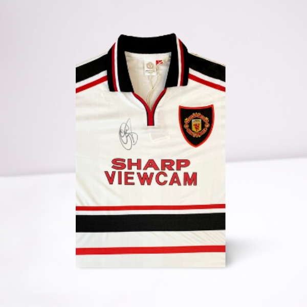 Ole Gunnar Solskjaer Hand Signed 1999 White Away Shirt