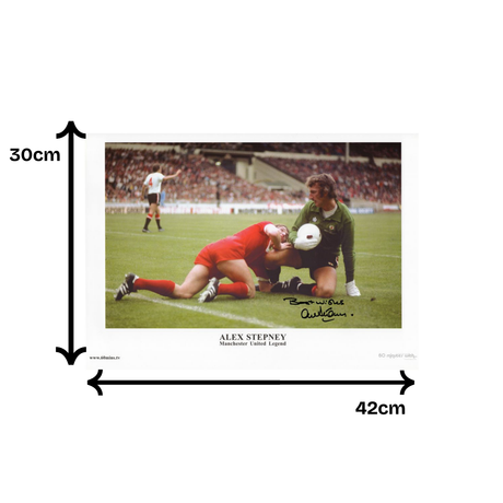 1977 FA Charity Shield Print Signed by Alex Stepney (L)