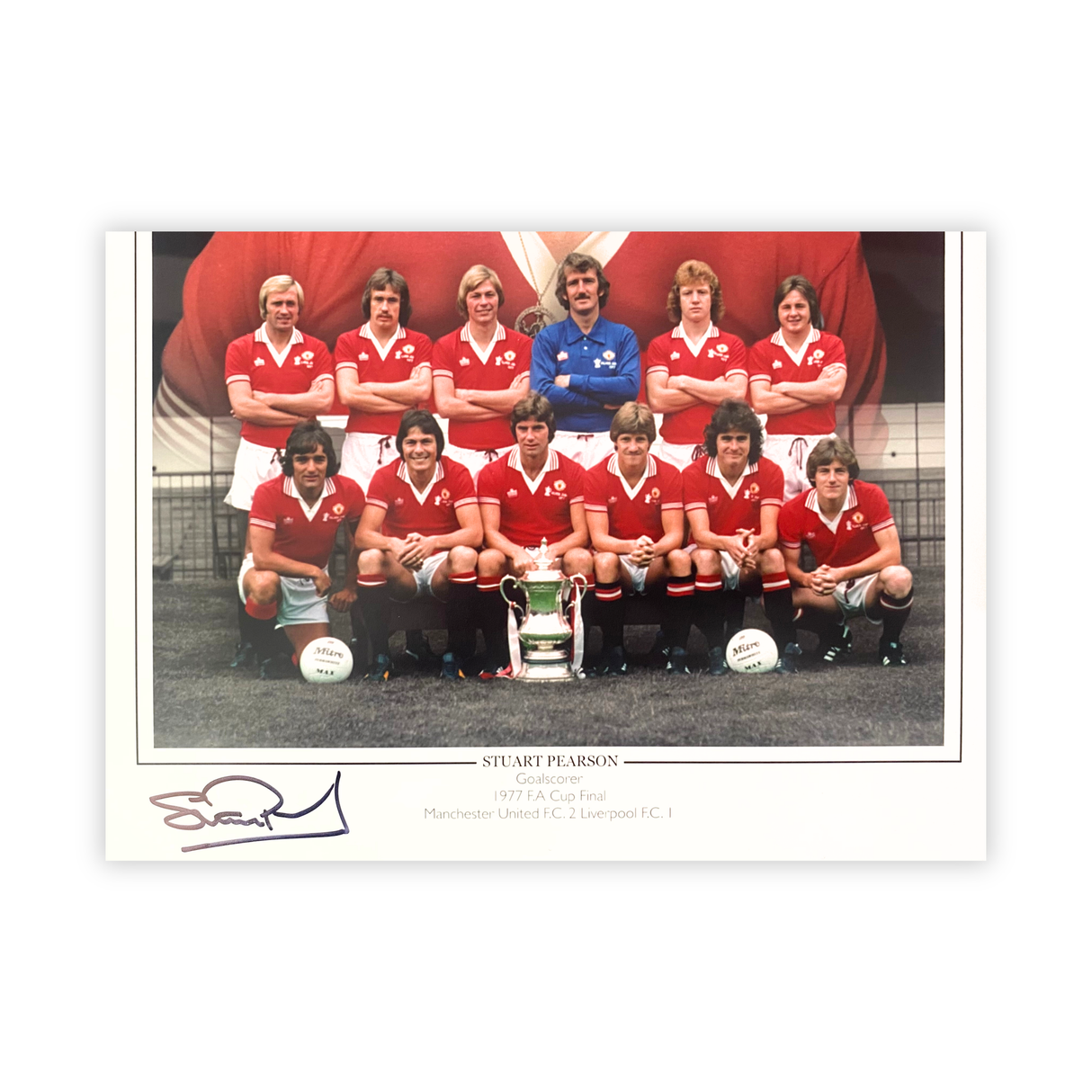 Stuart Pearson 1977 FA Cup Final Signed Portrait Print (L)