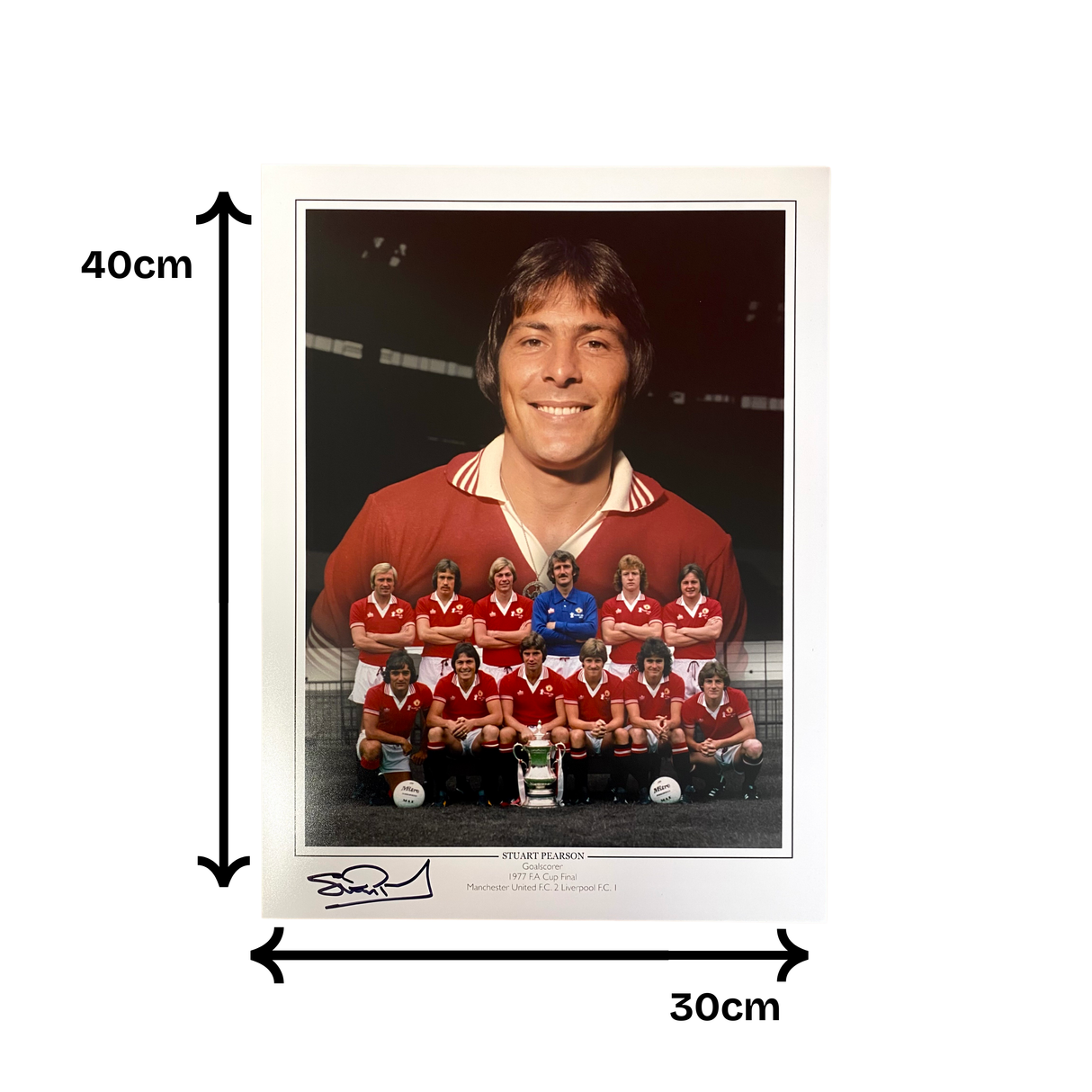 Stuart Pearson 1977 FA Cup Final Signed Portrait Print (L)
