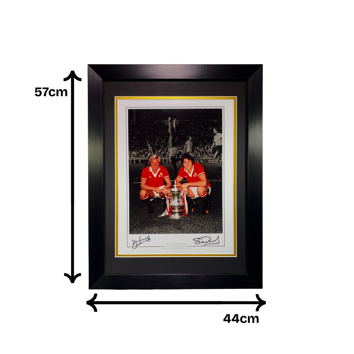Stuart Pearson & Jimmy Greenhoff 1977 FA Cup Final Signed Print (L)