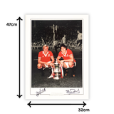 Stuart Pearson & Jimmy Greenhoff 1977 FA Cup Final Signed Print (L)