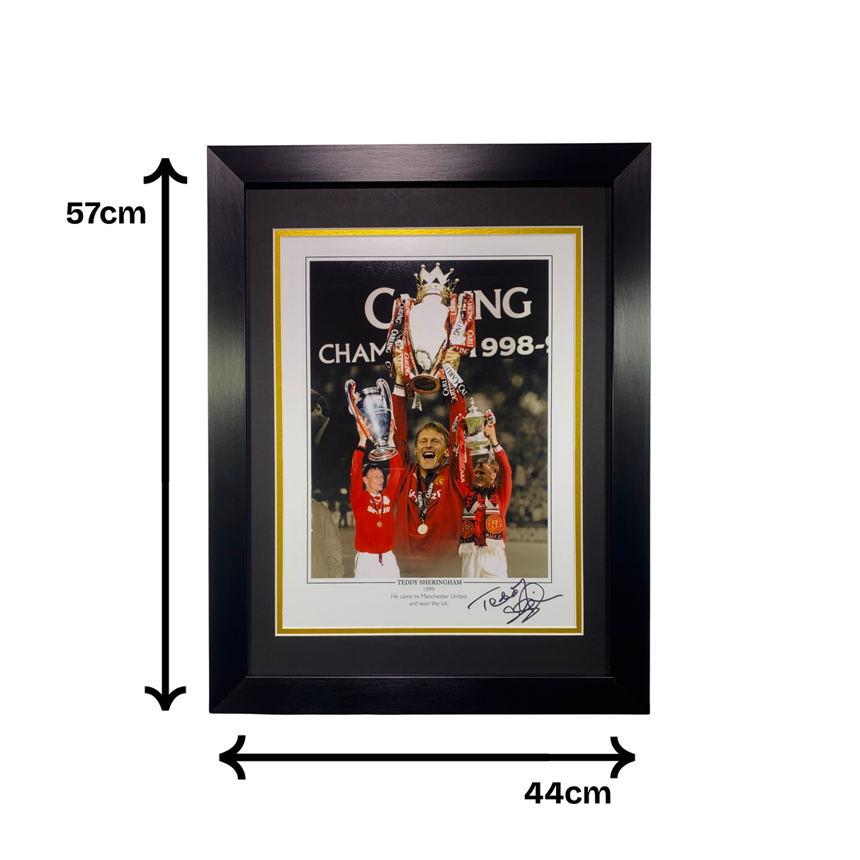 Teddy Sheringham Signed Print - "He Came To Man United And Won The Lot" (L)