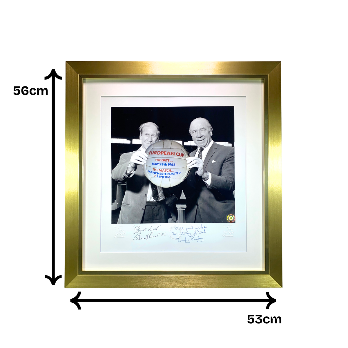 Sir Bobby Charlton & Sandy Busby Signed "Top of the Pops" Framed Print (Frame M)