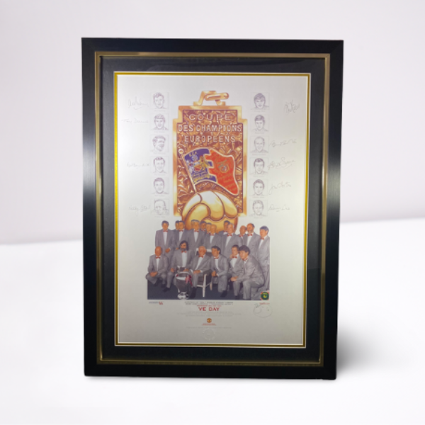 VE Day' Framed Print Signed by 9 of the 1968 ECF Team