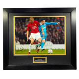 Wes Brown 2008 UCL Tackle Signed Photo (L)