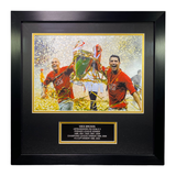 Wes Brown Signed 2008 UCL Final Trophy Celebration with Ronaldo (L)