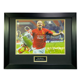 Wes Brown Signed 2008 UCL Final Trophy Celebration Print (L)