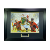 Wes Brown Signed 2008 UCL Final Trophy Celebration with Ronaldo (L)