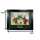 Wes Brown Signed 2008 UCL Final Trophy Celebration with Ronaldo (L)