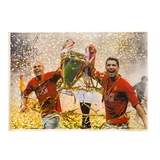 Wes Brown Signed 2008 UCL Final Trophy Celebration with Ronaldo (L)