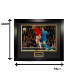 Wes Brown Signed Photo - 2008 UCL Semi-Final v Barcelona (Messi in Pocket) (L)